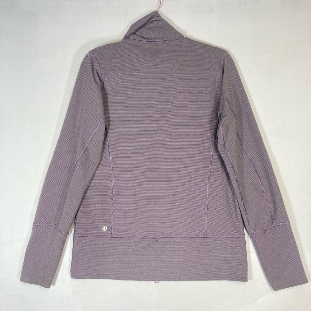LULULEMON Size 10 Stride Jacket *Brushed in Lilac Heathered Coat Striped - Picture 2 of 15